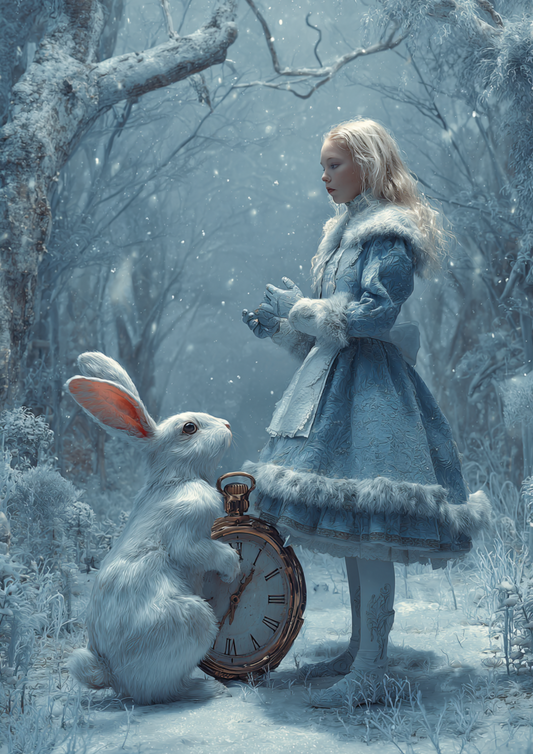 Sticker Sheet – Alice in Wonderland with the White Rabbit in Winter Full Cat. No. 4830