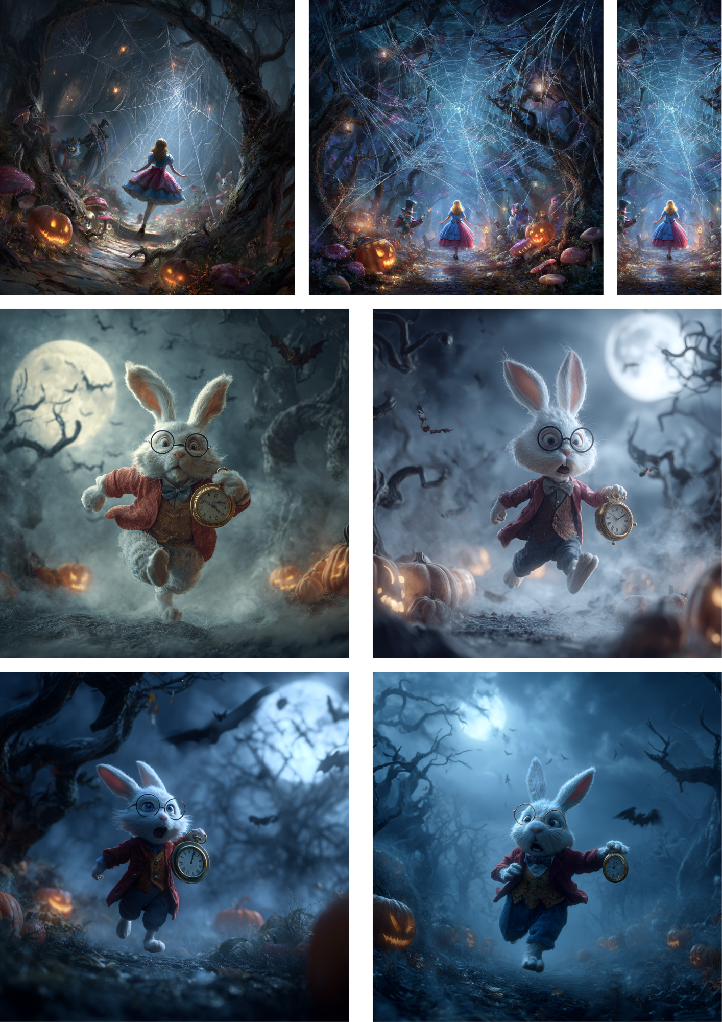 Sticker Sheet / Greeting Card – Alice in Wonderland Various Characters Collage Cat. No. 4835