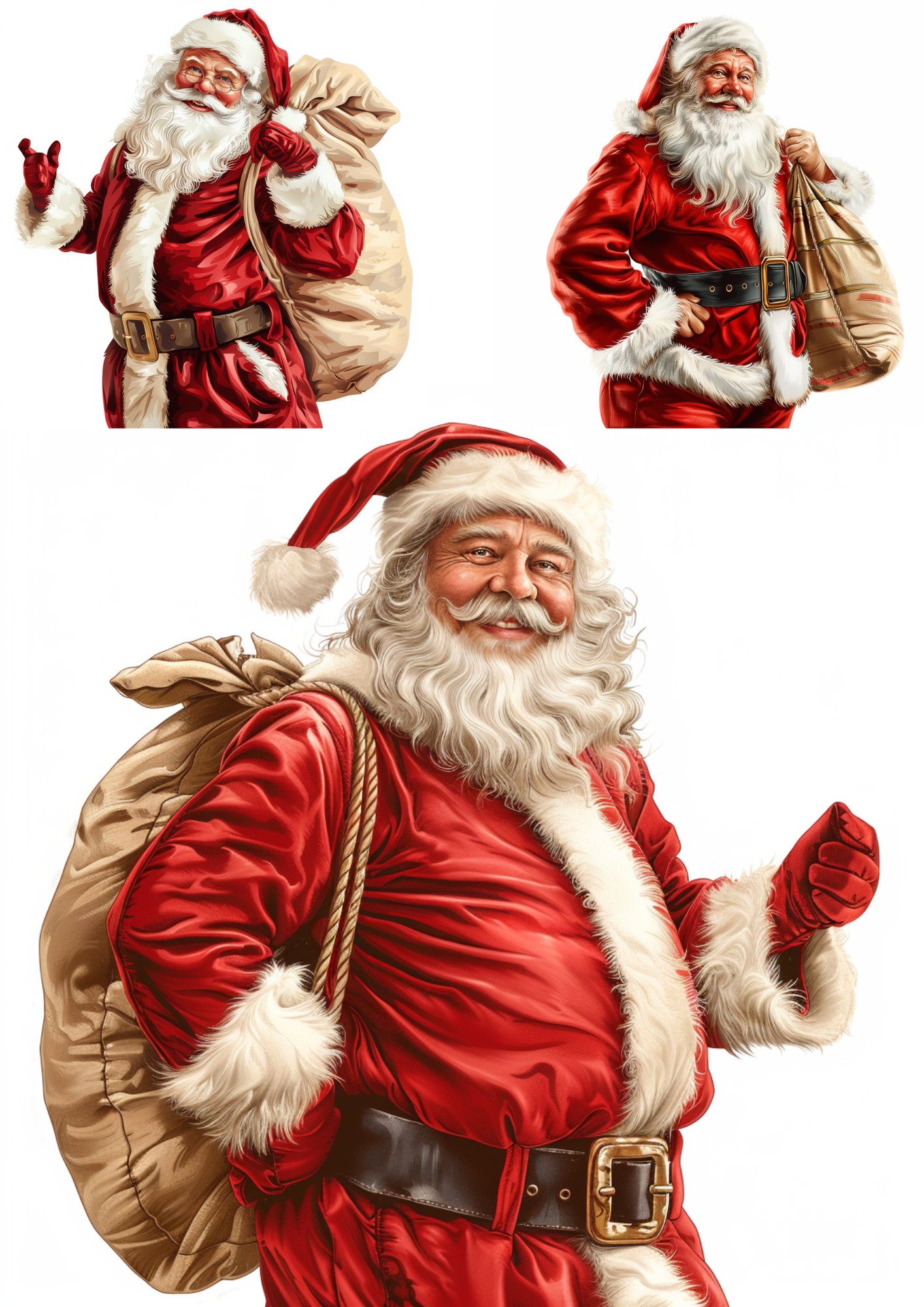 Sticker Sheet / Greeting Card – Santa Claus Collage Cat. No. 4843