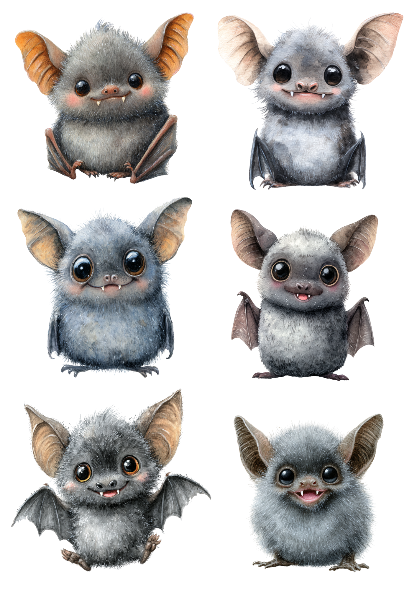 Sticker Sheet / Greeting Card – Bat Vampire Collage Cat. No. 4852