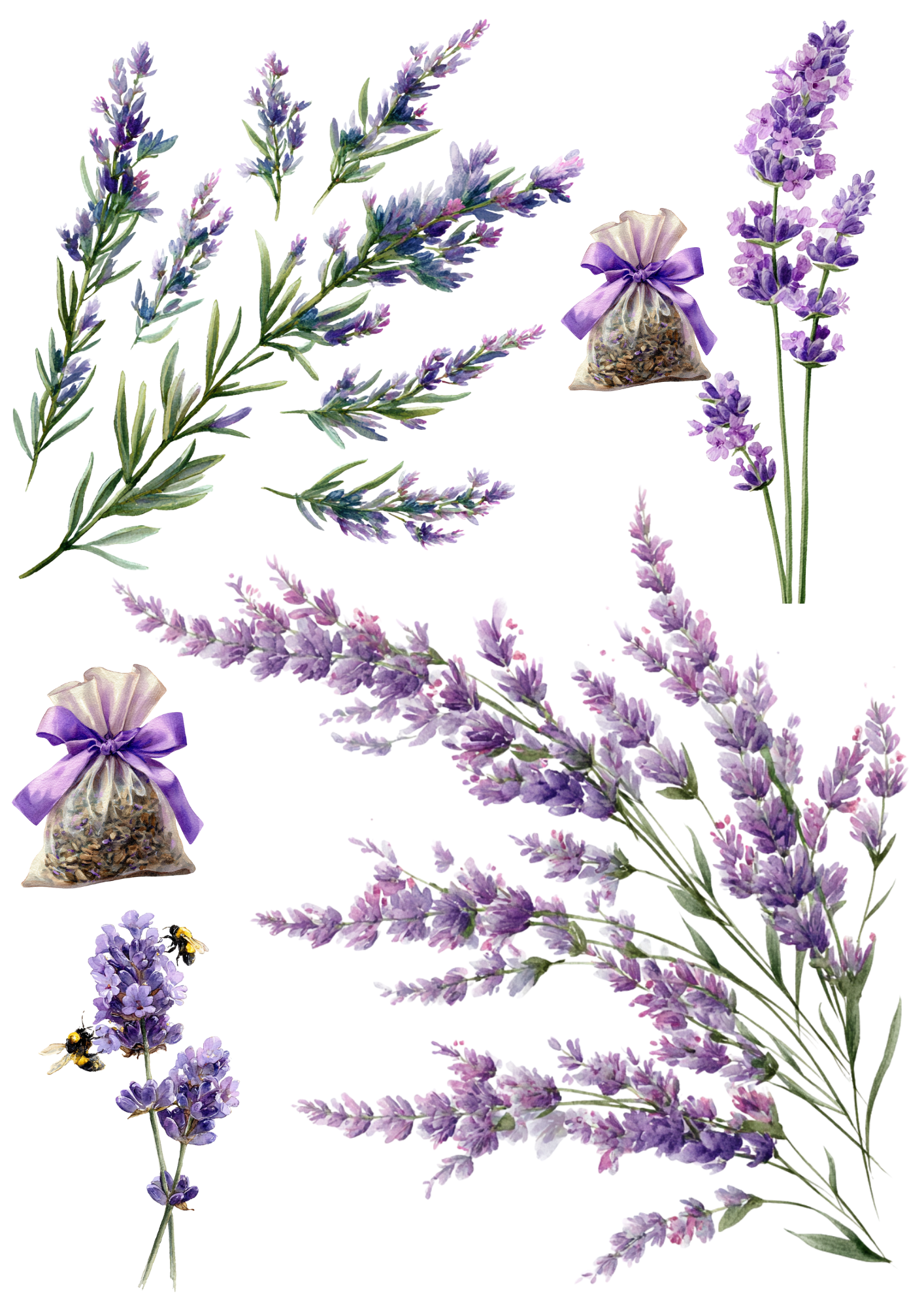 Sticker Sheet / Greeting Card – Lavender Collage Cat. No. 4861