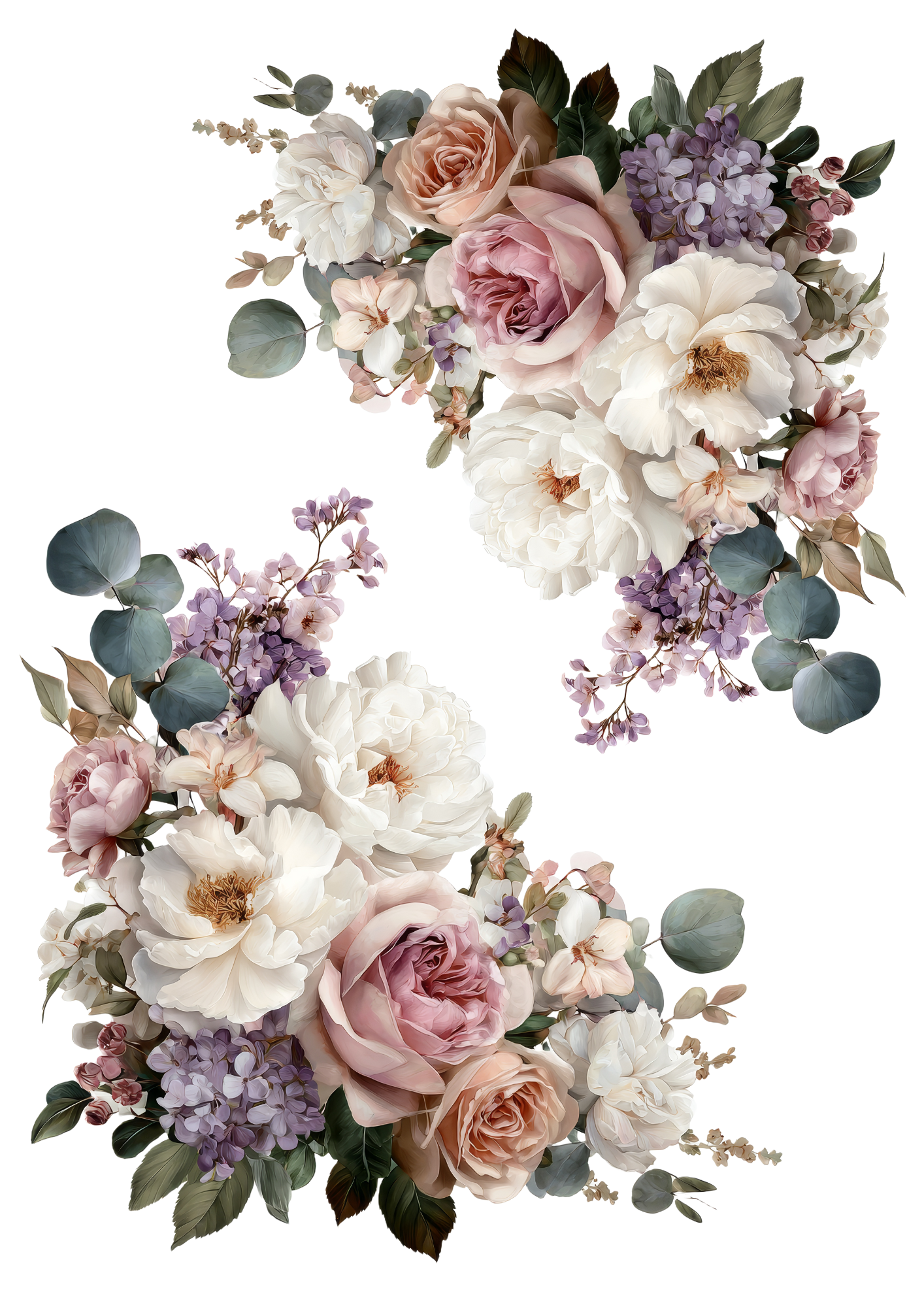 Sticker Sheet / Greeting Card – Wedding Garlands Collage Cat. No. 4869