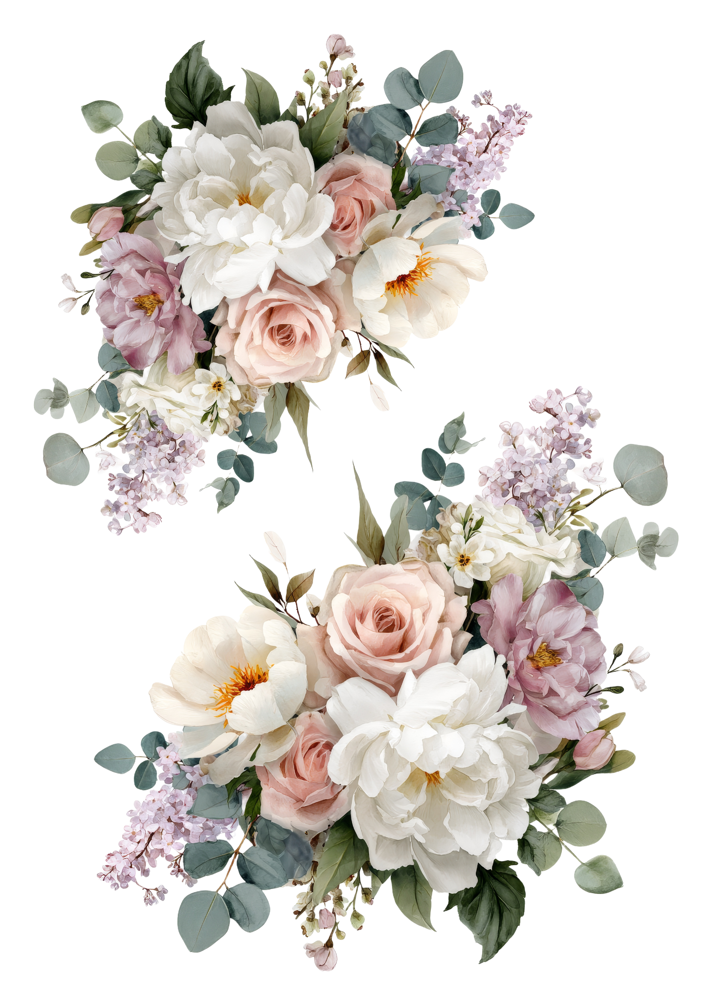 Sticker Sheet / Greeting Card – Wedding Garlands Collage Cat. No. 4870