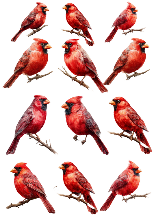 Sticker Sheet – Red Cardinals Collage Cat. No. 4873