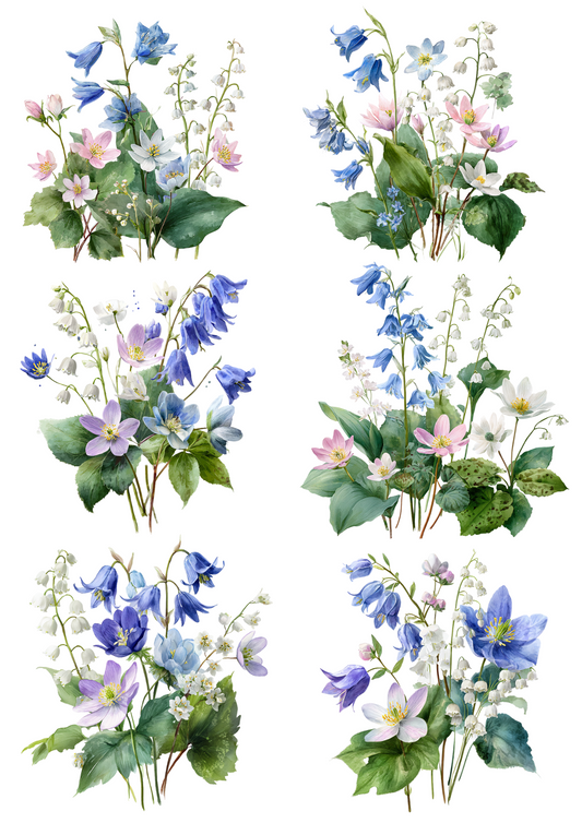 Sticker Sheet – Bouquet of Forest Bells Collage Cat. No. 4878