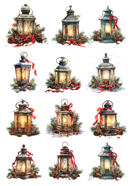 Sticker Sheet – Christmas Lanterns Collage Cat. No. 4893