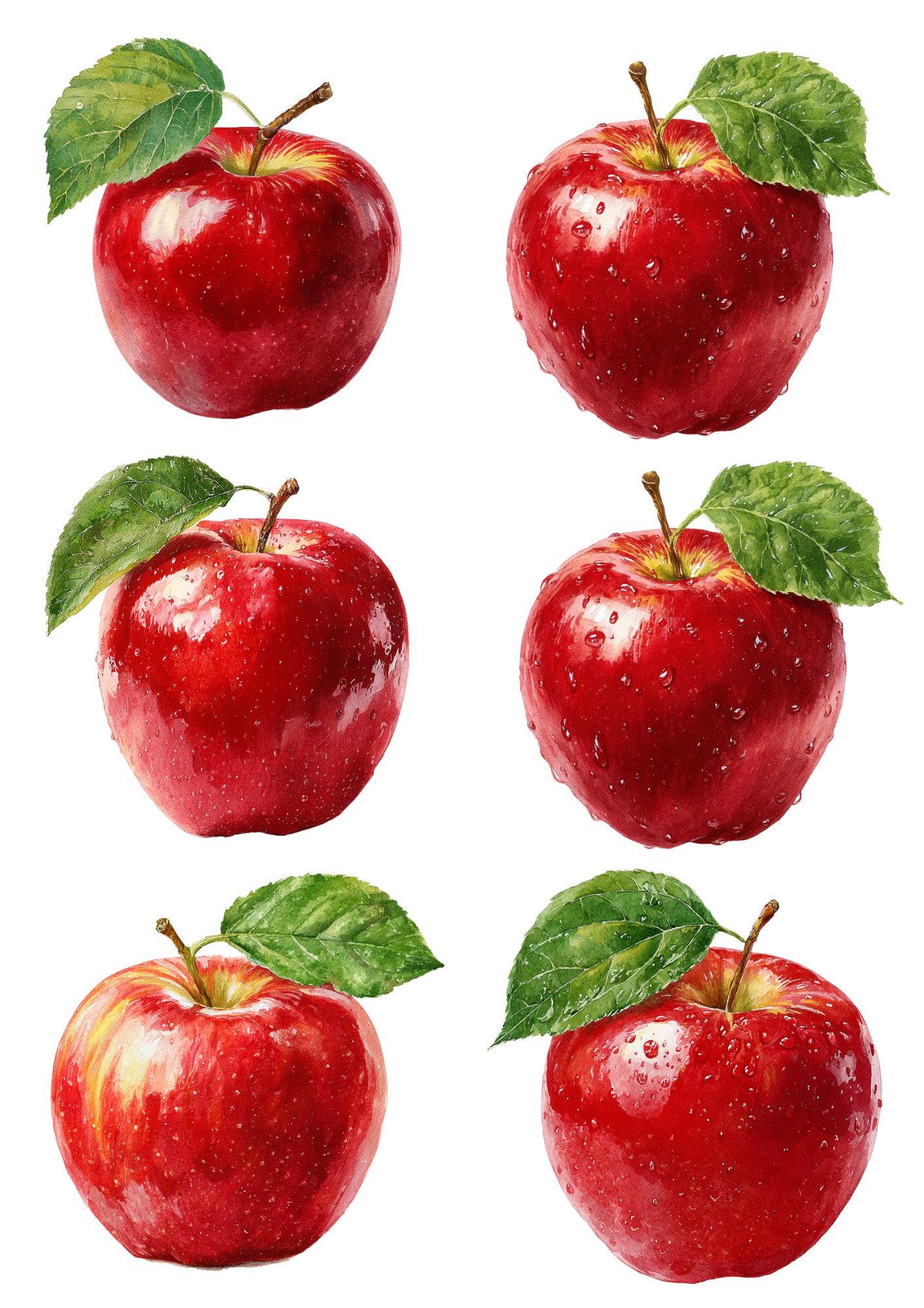 Sticker Sheet / Greeting Card – Red Apple Collage Cat. No. 4908