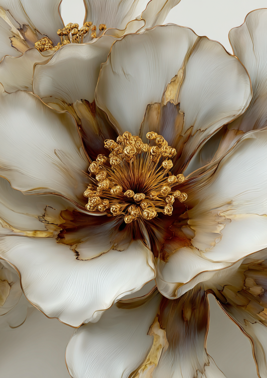 Sticker Sheet – Beige Abstract Flower Background With Gold Elements Full Cat. No. 4911