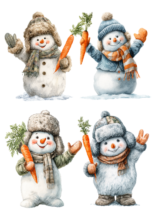 Sticker Sheet – Snowmen With Carrots Collage Cat. No. 4929