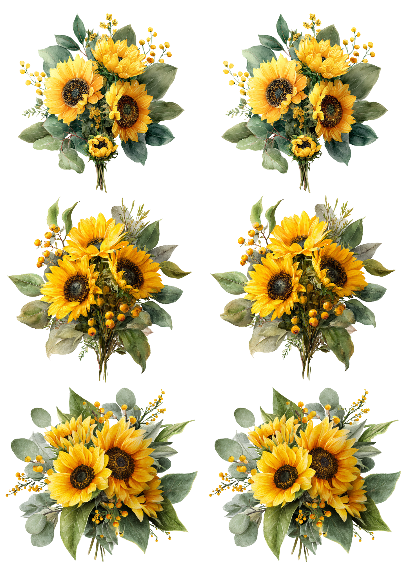 Sticker Sheet / Greeting Card – Sunflowers Collage Cat. No. 4943