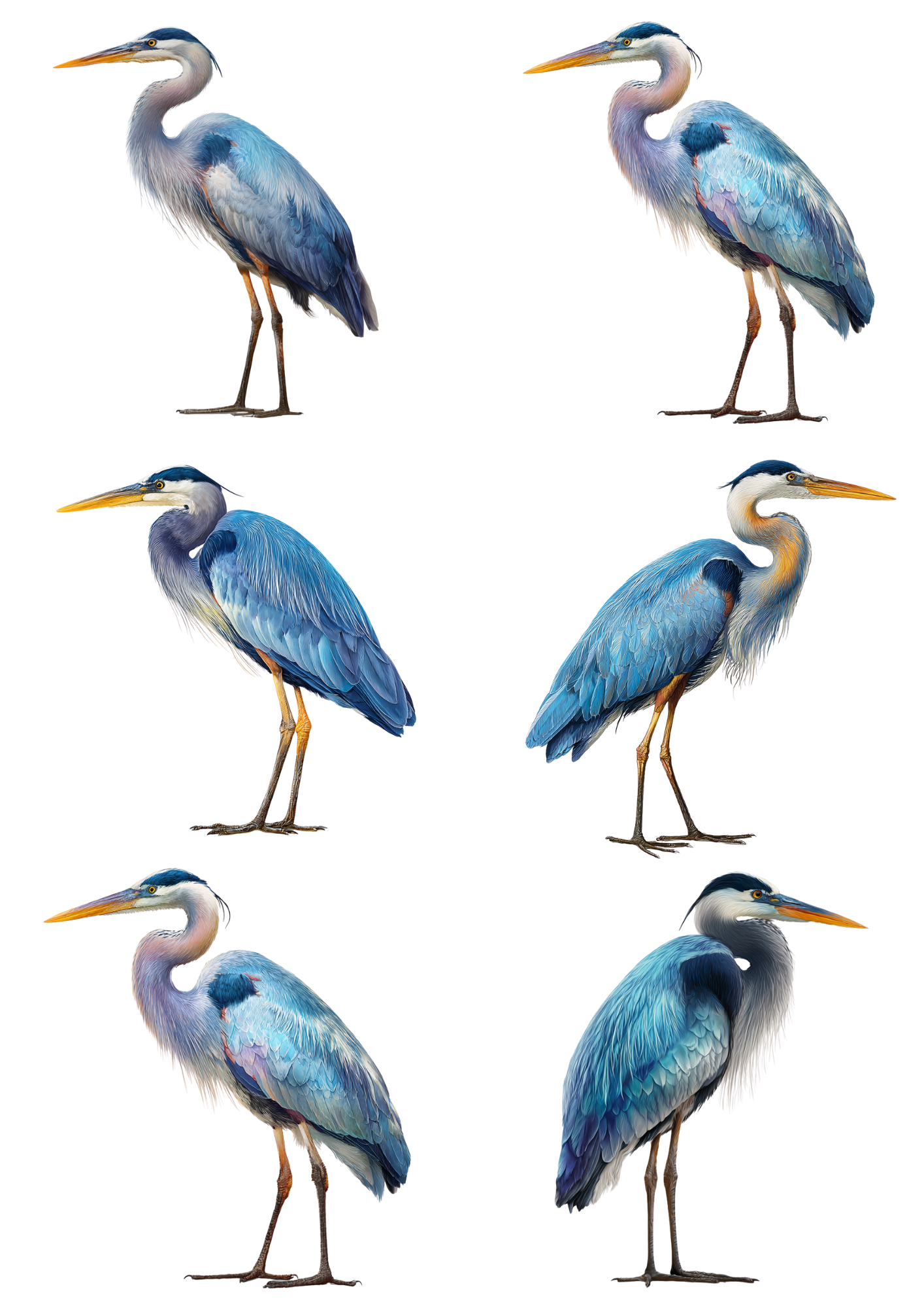 Sticker Sheet / Greeting Card – Blue Heron Collage Cat. No. 4951