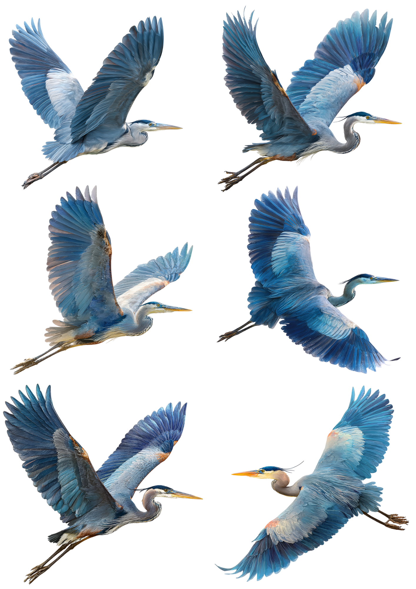 Sticker Sheet / Greeting Card – Blue Heron Collage Cat. No. 4952