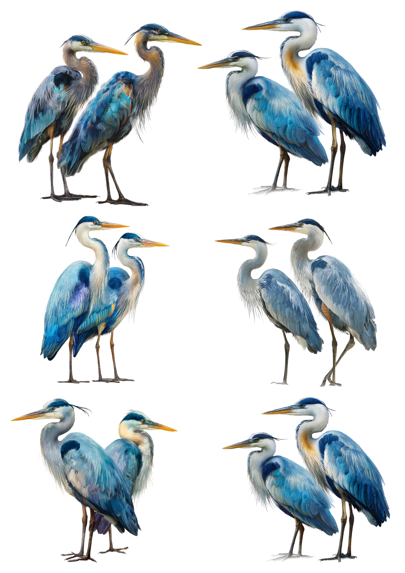 Sticker Sheet / Greeting Card – Blue Heron Collage Cat. No. 4953