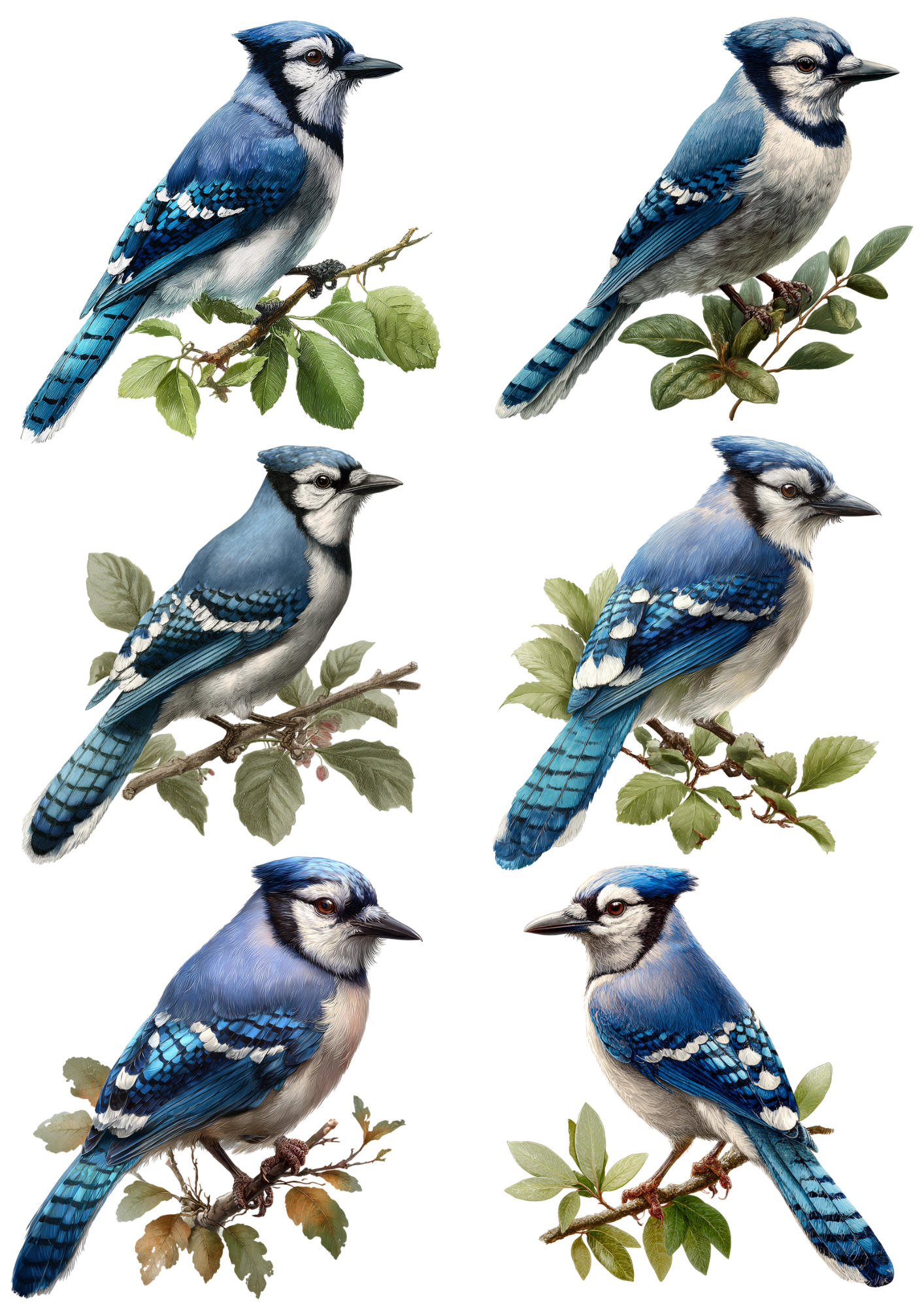 Sticker Sheet / Greeting Card – Blue Jey Collage Cat. No. 4956