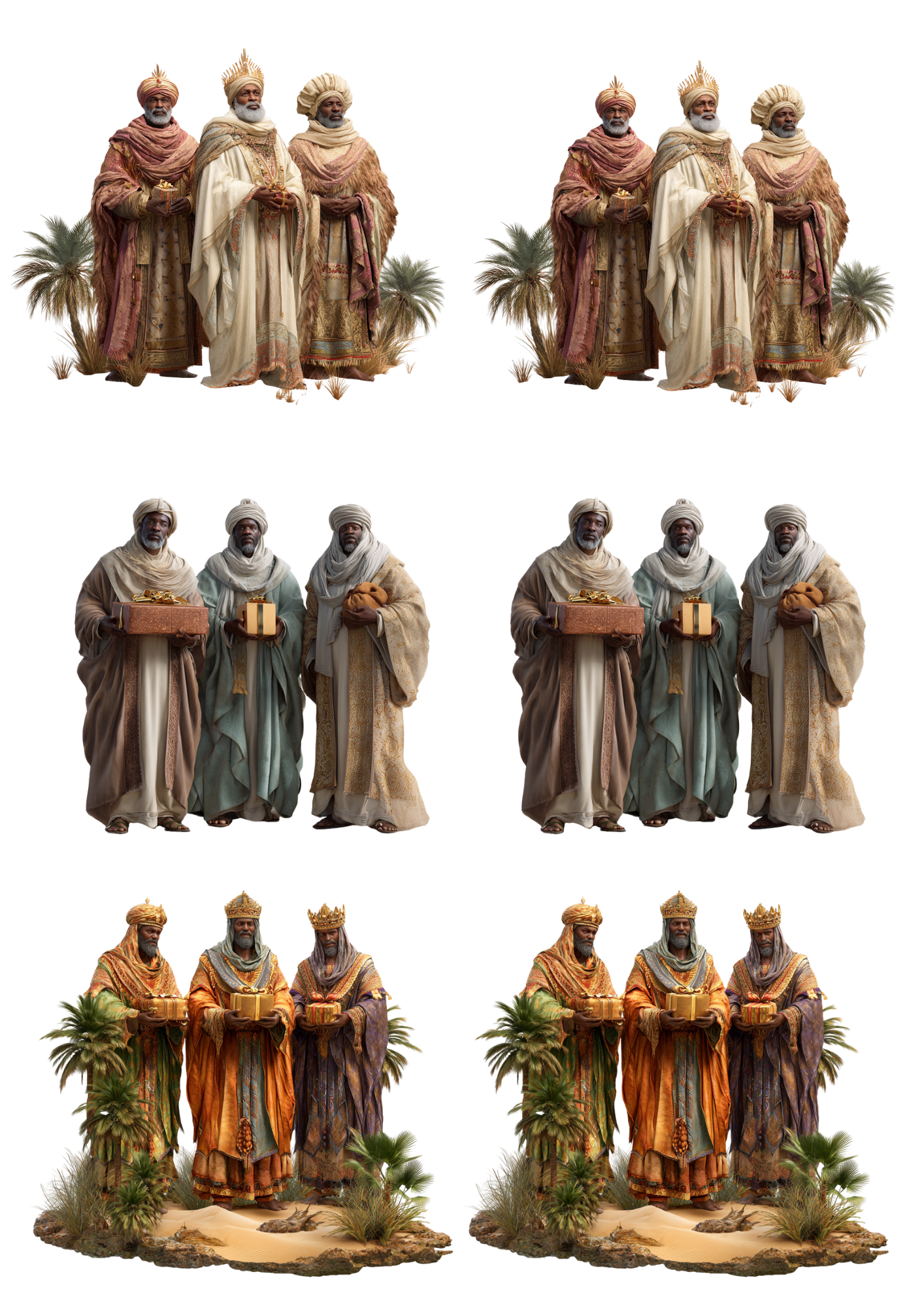 Sticker Sheet / Greeting Card – Biblical Three Kings Collage Cat. No. 4957