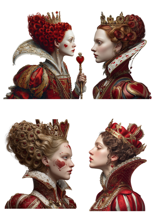 Sticker Sheet – Alice in Wonderland Queen of Hearts Collage Cat. No. 4964