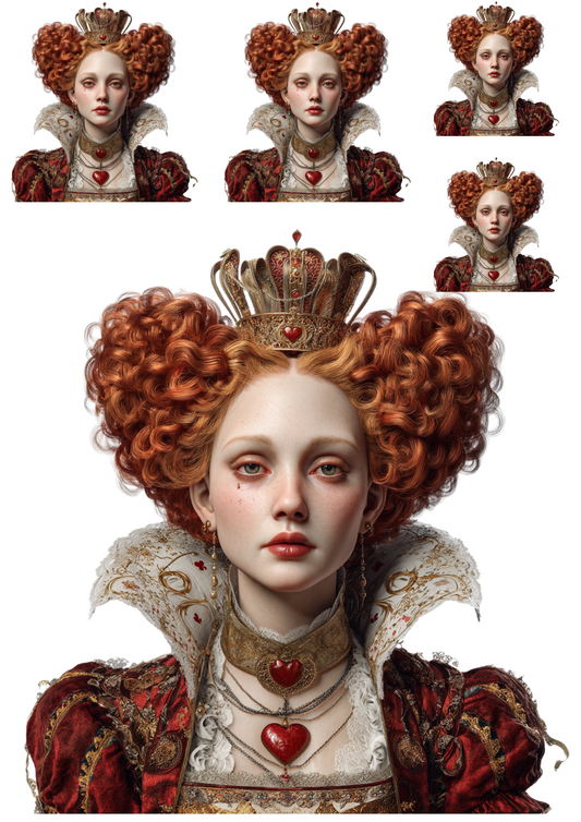 Sticker Sheet – Alice in Wonderland Queen of Hearts Collage Cat. No. 4965