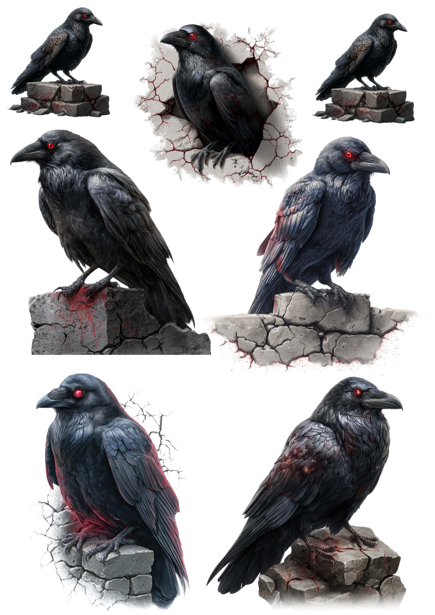 Sticker Sheet / Greeting Card – Raven Collage Cat. No. 4972