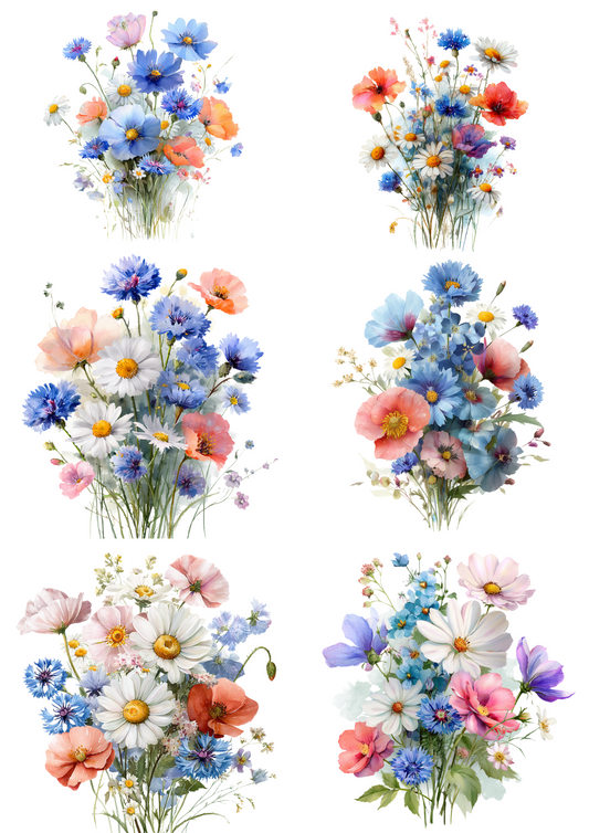 Sticker Sheet Wildflower Bouquet Collage Cat. No. 4976