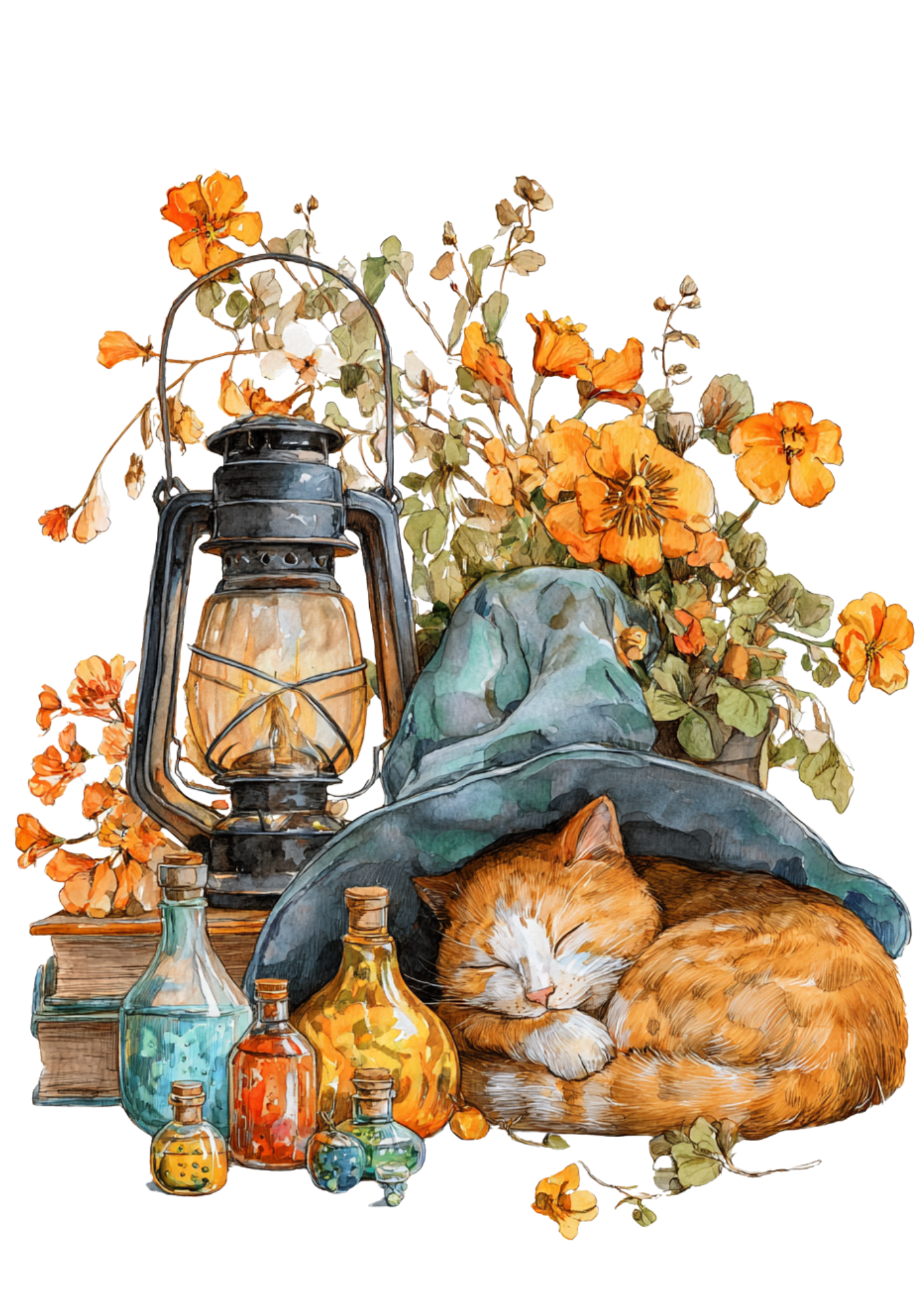 Sticker Sheet / Greeting Card – Halloween Cat Full Cat. No. 4982