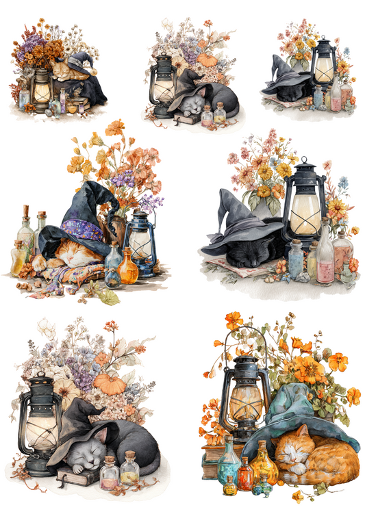 Sticker Sheet β Halloween Cat Collage Cat. No. 4983