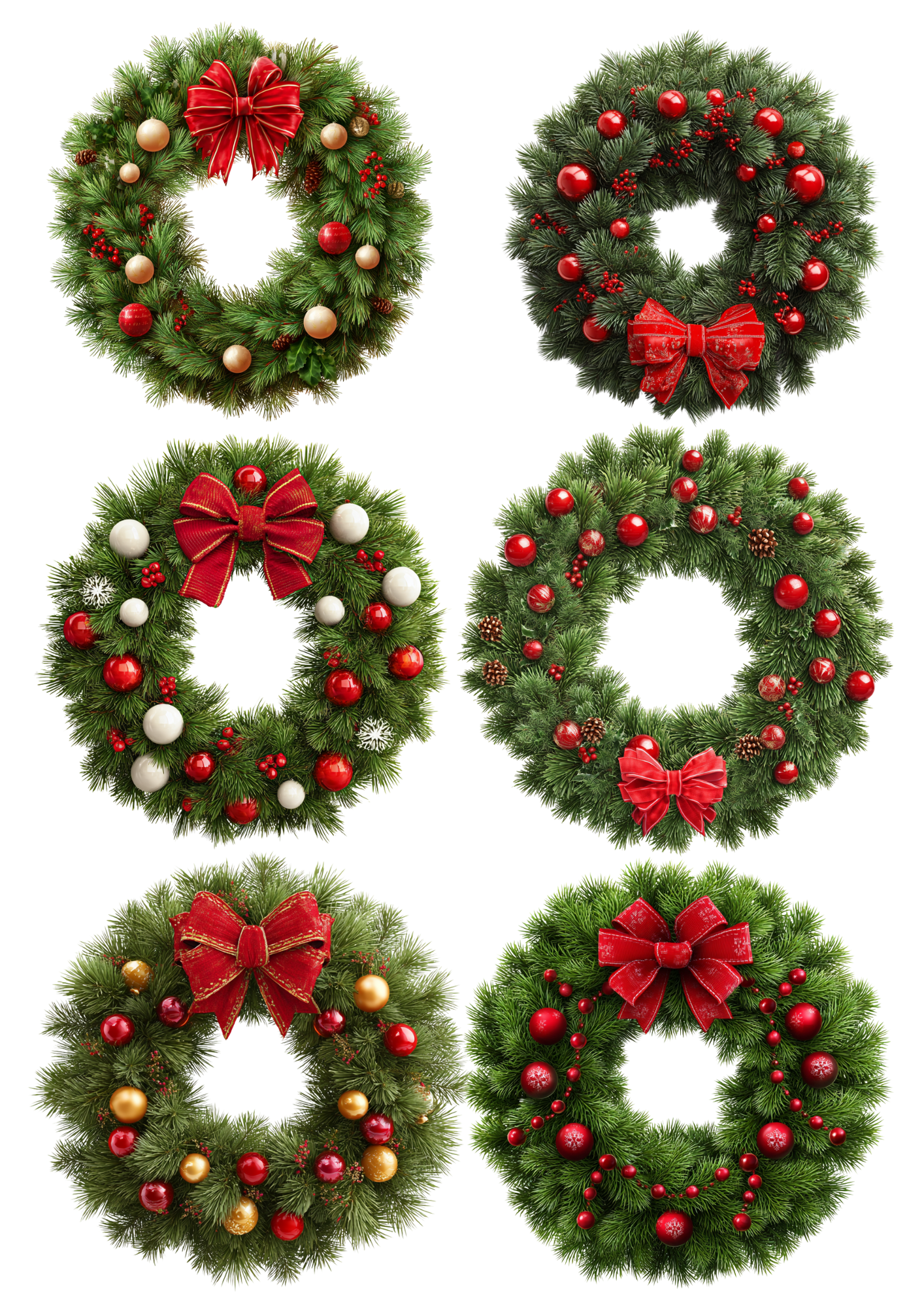 Sticker Sheet / Greeting Card – Christmas Wreath Collage Cat. No. 4991