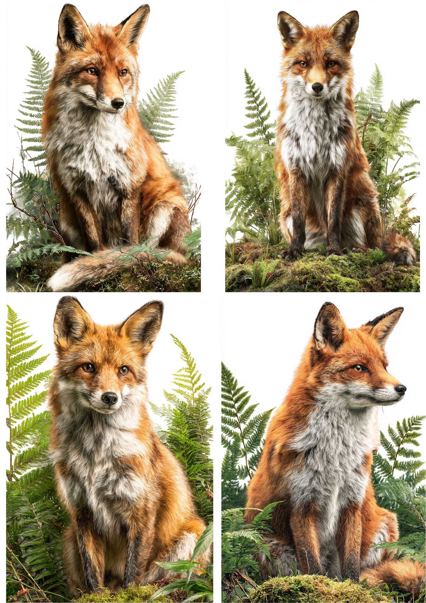 Sticker Sheet / Greeting Card – Fox Collage Cat. No. 4994