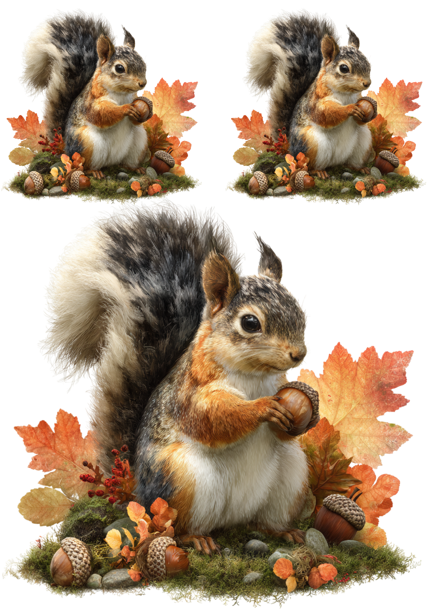 Sticker Sheet / Greeting Card – Squirrel Collage Cat. No. 5004