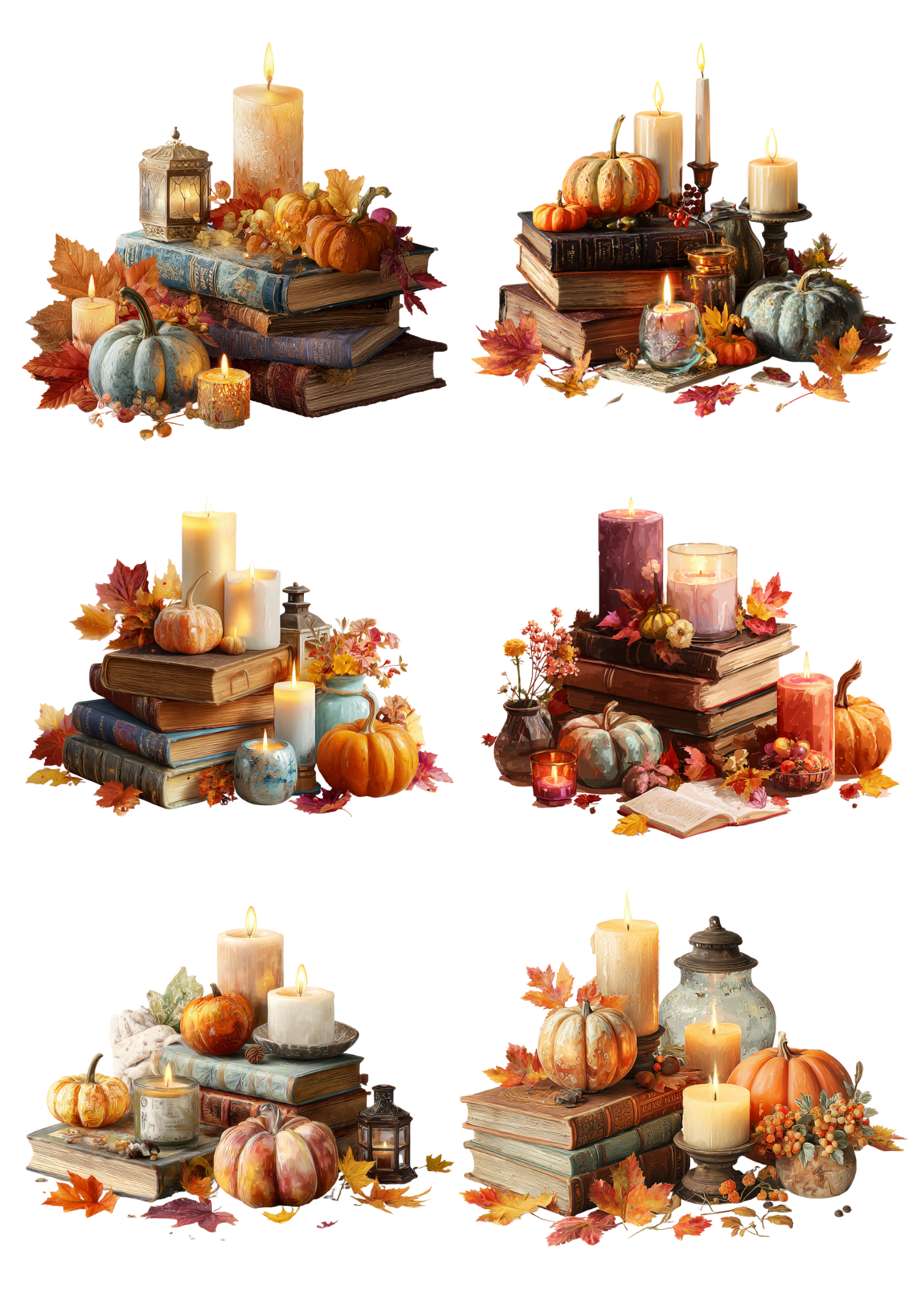 Sticker Sheet / Greeting Card – Halloween Candles Collage Cat. No. 5005