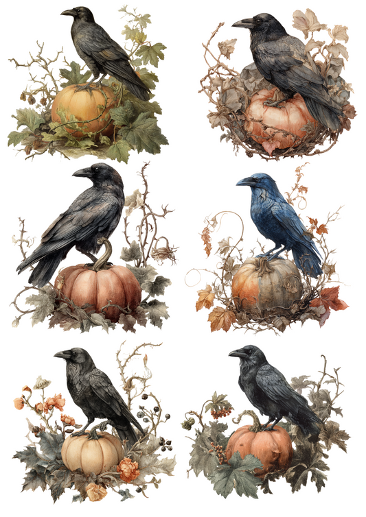 Sticker Sheet – Ravens On Pumpkin Collage Cat. No. 5025