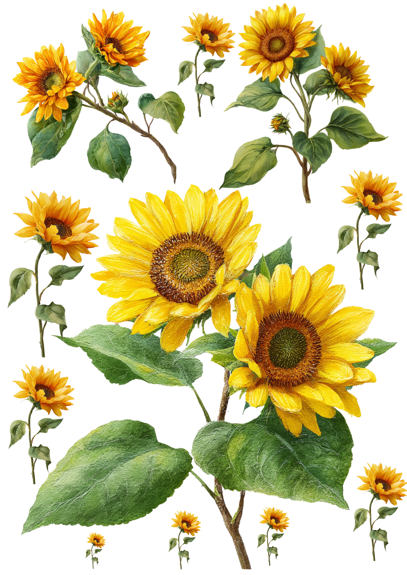 Sticker Sheet / Greeting Card – Sunflowers Collage Cat. No. 5034