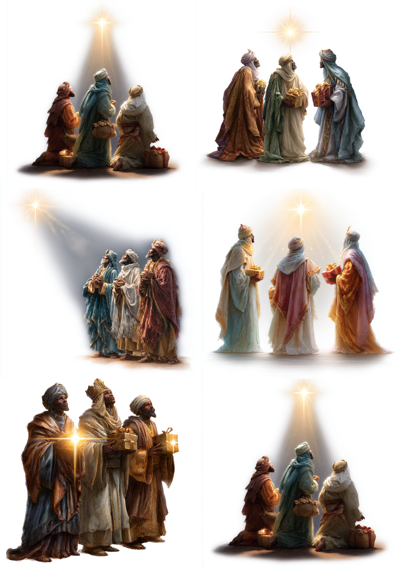 Sticker Sheet / Greeting Card – The Three Kings Collage Cat. No. 5036