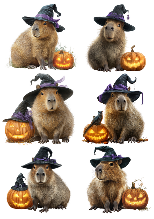 Sticker Sheet β Capybara With Pumpkins Collage Cat. No. 5043