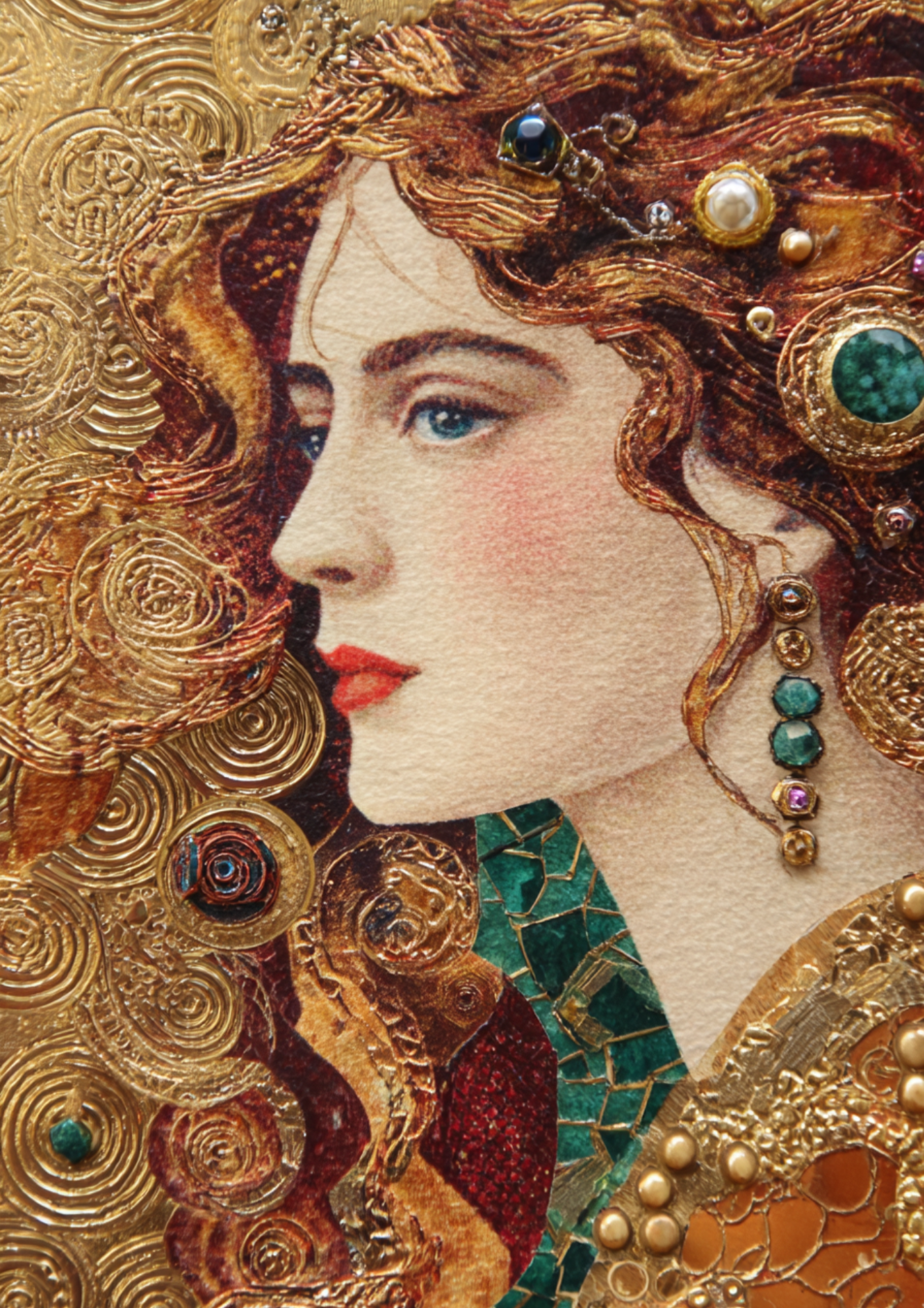 for Decoupage Portrait of a Woman by Gustav Klimt – A4 sticker sheet – ArtClipStick