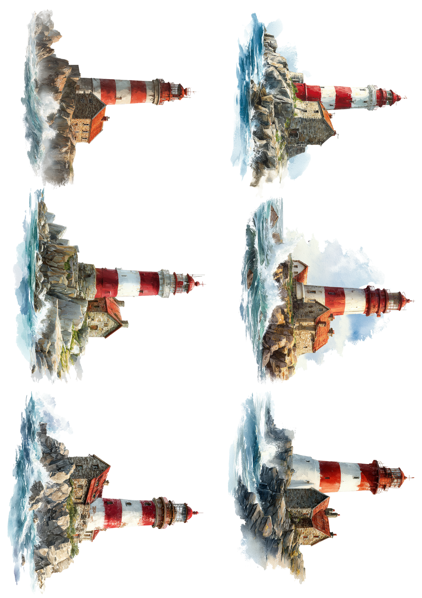 Sticker Sheet / Greeting Card – Lighthouse Collage Cat. No. 5097