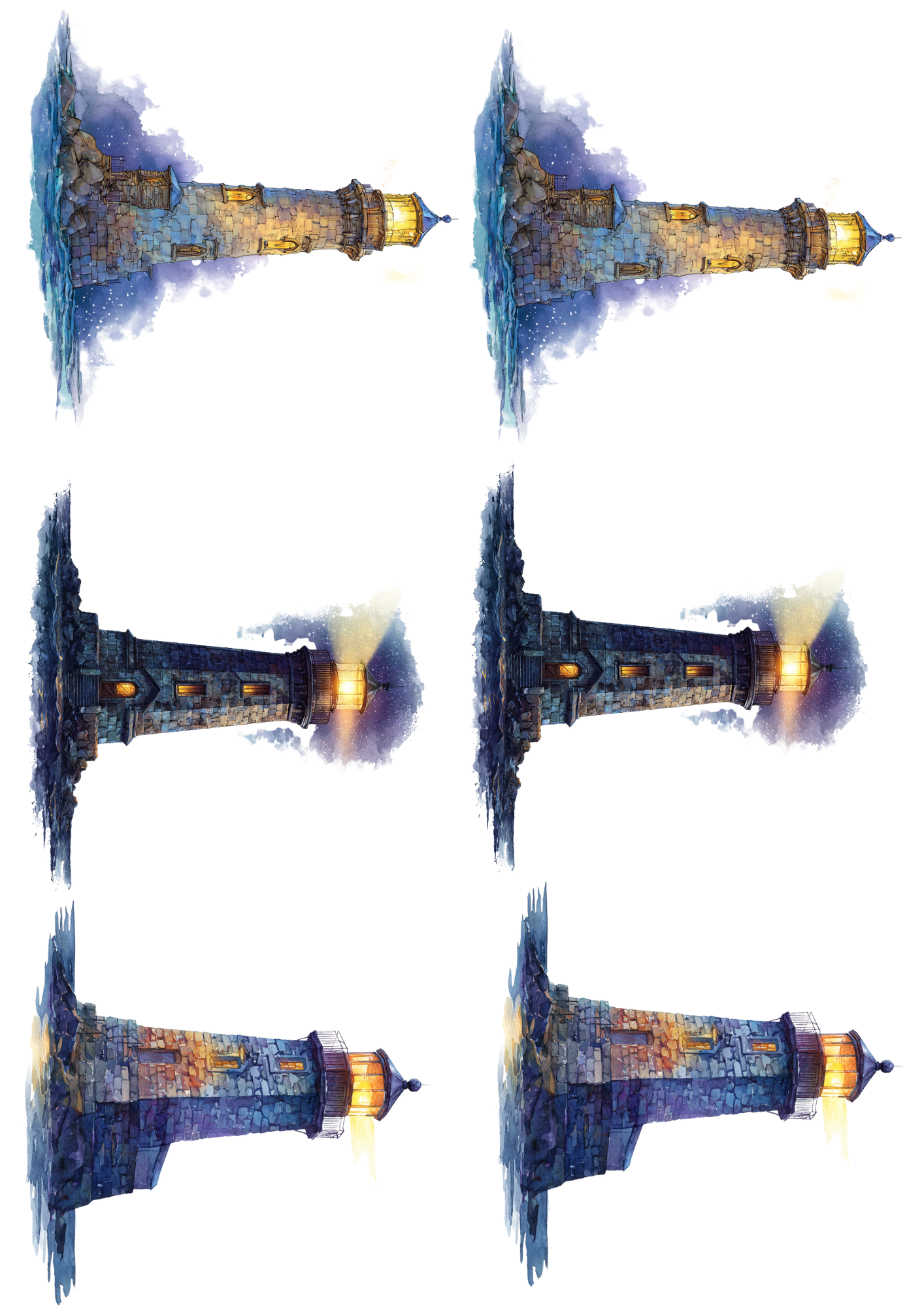 Sticker Sheet / Greeting Card – Lighthouse Collage Cat. No. 5099