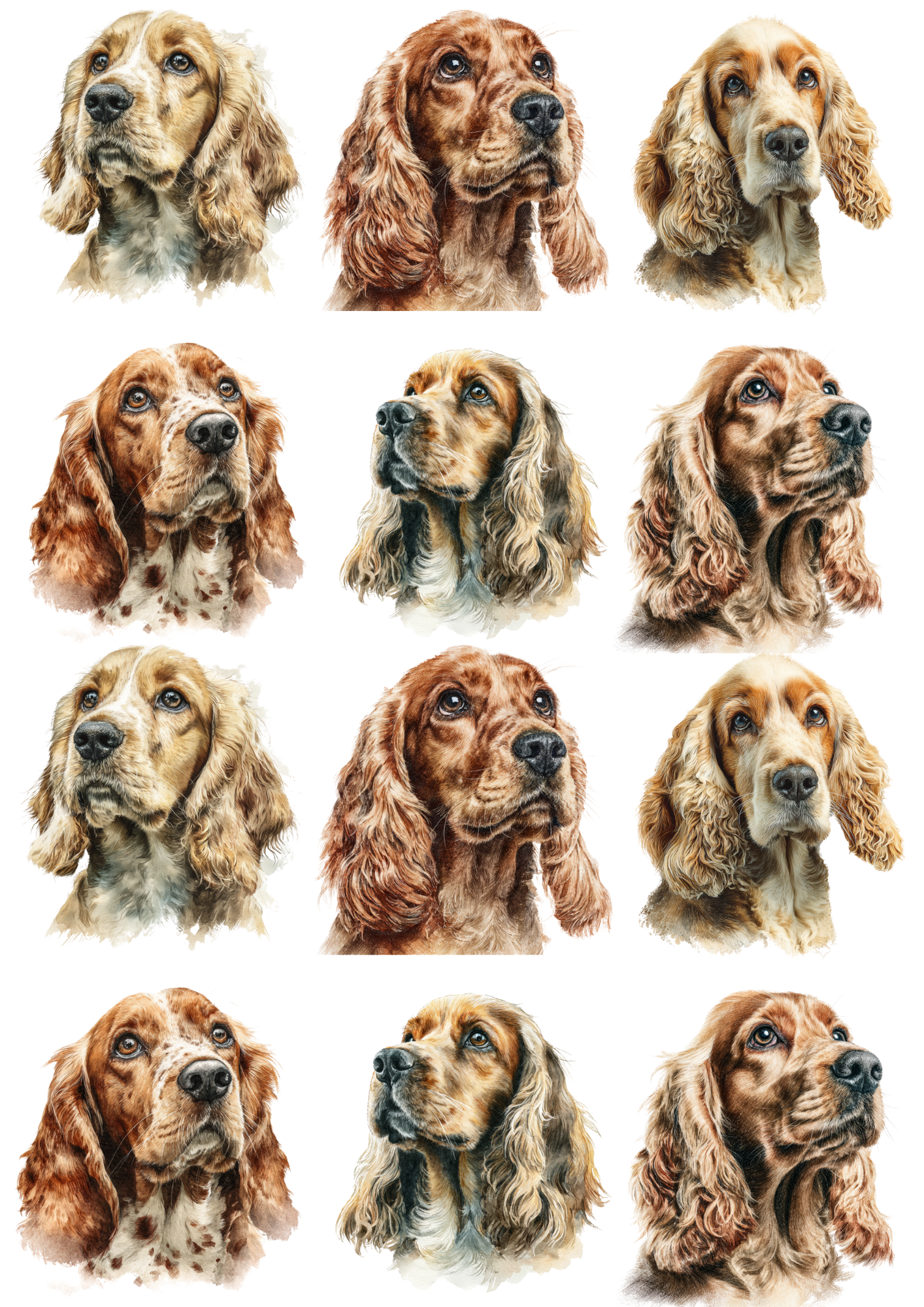 Sticker Sheet Cocker Spaniel Collage Cat. No. 5106