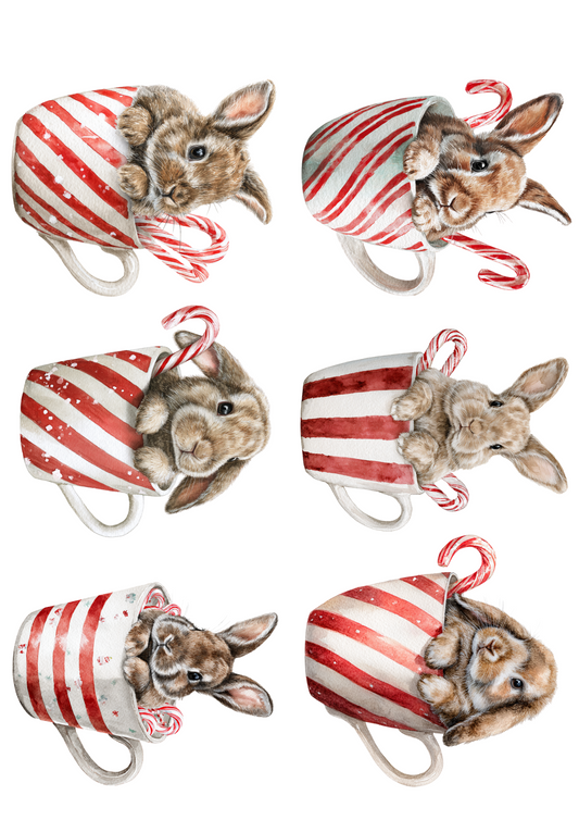 Sticker Sheet Bunny in a Cup Collage Cat. No. 5112