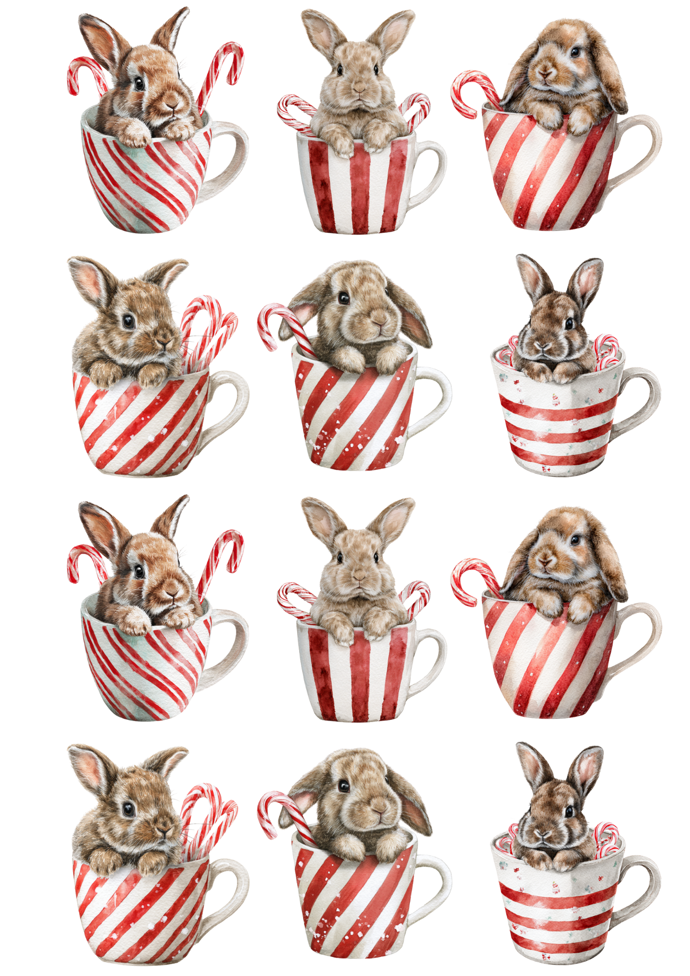 Sticker Sheet Bunny in a Cup Collage Cat. No. 5113