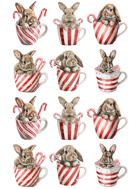 Sticker Sheet Bunny in a Cup Collage Cat. No. 5113