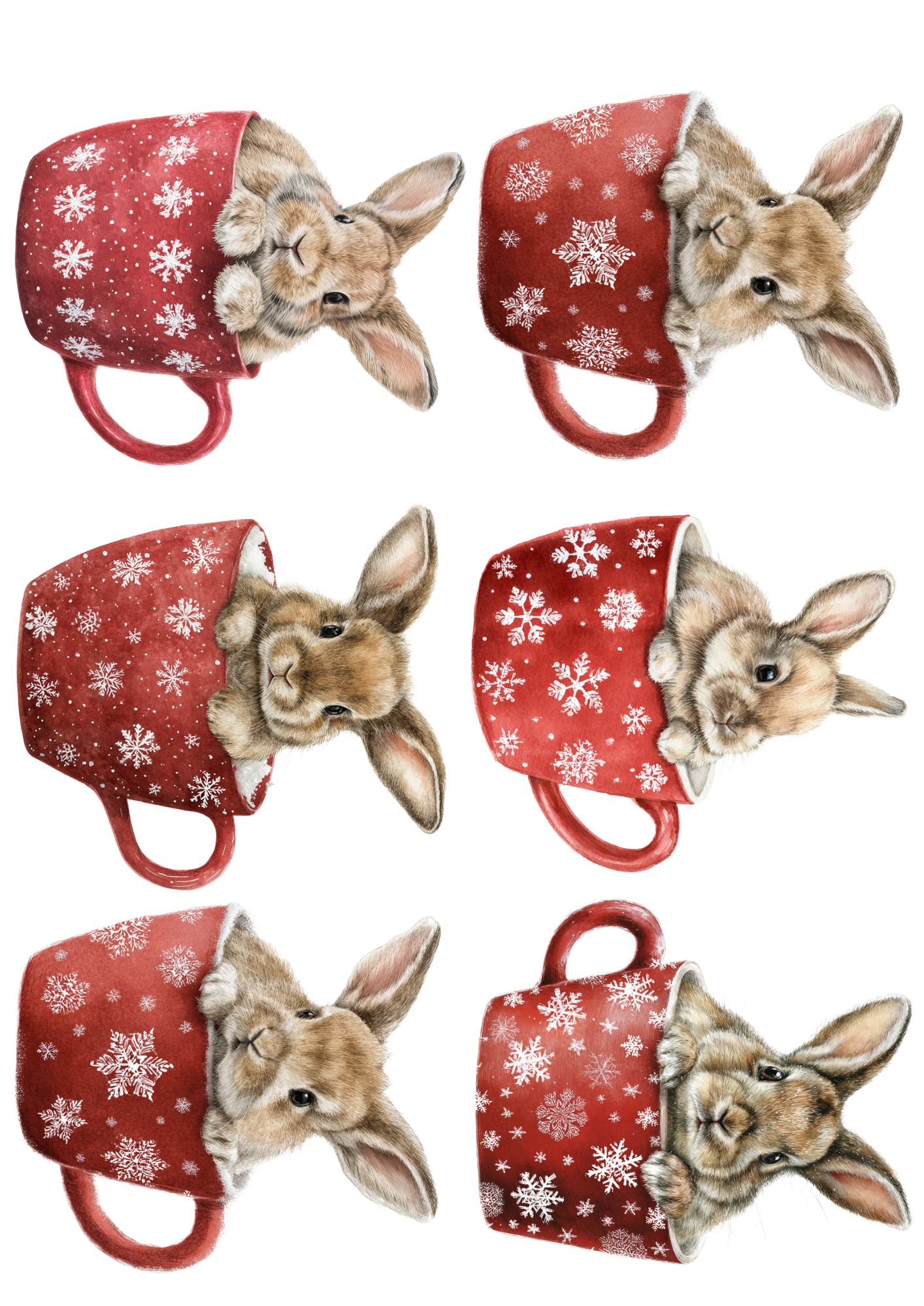 Sticker Sheet Bunny in a Cup Collage Cat. No. 5114