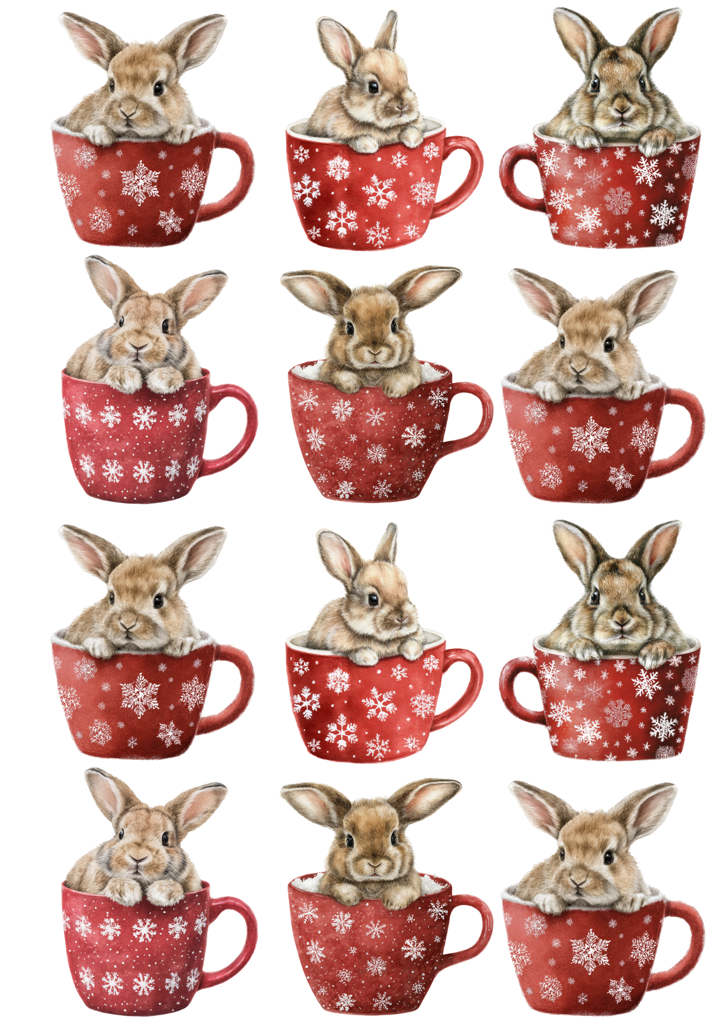 Sticker Sheet Bunny in a Cup Collage Cat. No. 5115