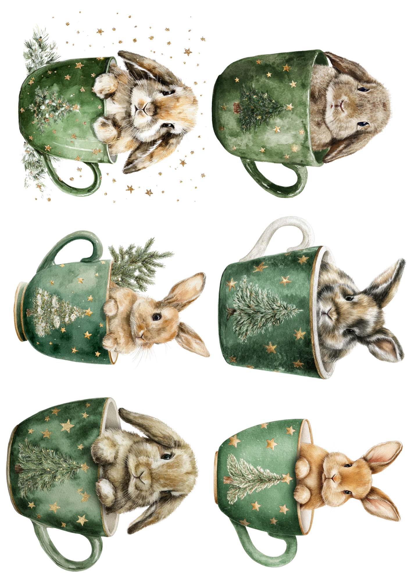 Sticker Sheet Bunny in a Cup Collage Cat. No. 5116