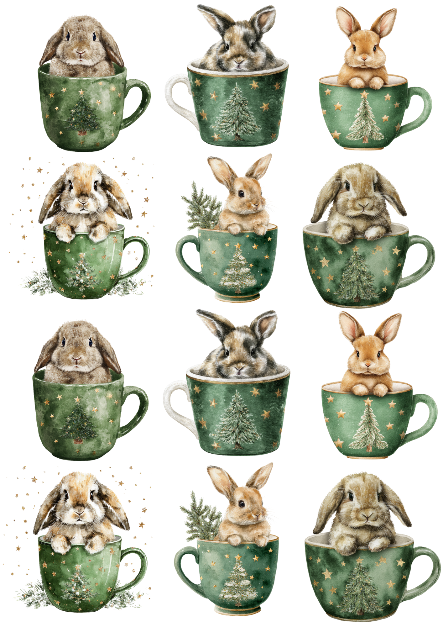 Sticker Sheet Bunny in a Cup Collage Cat. No. 5117