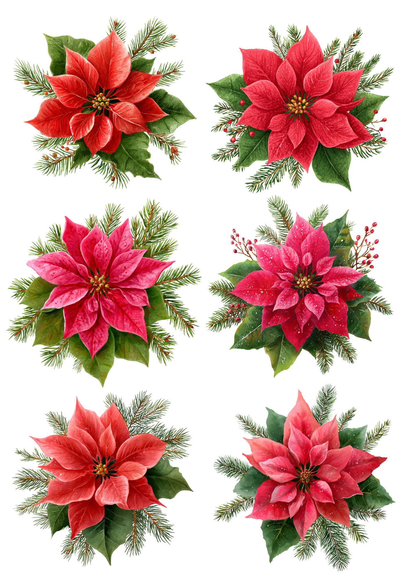Sticker Sheet Poinsettia Collage Cat. No. 5121