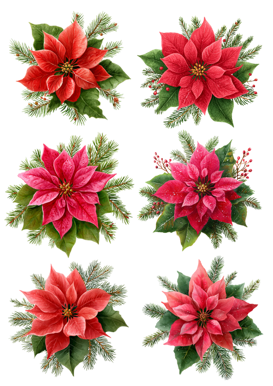 Sticker Sheet Poinsettia Collage Cat. No. 5121