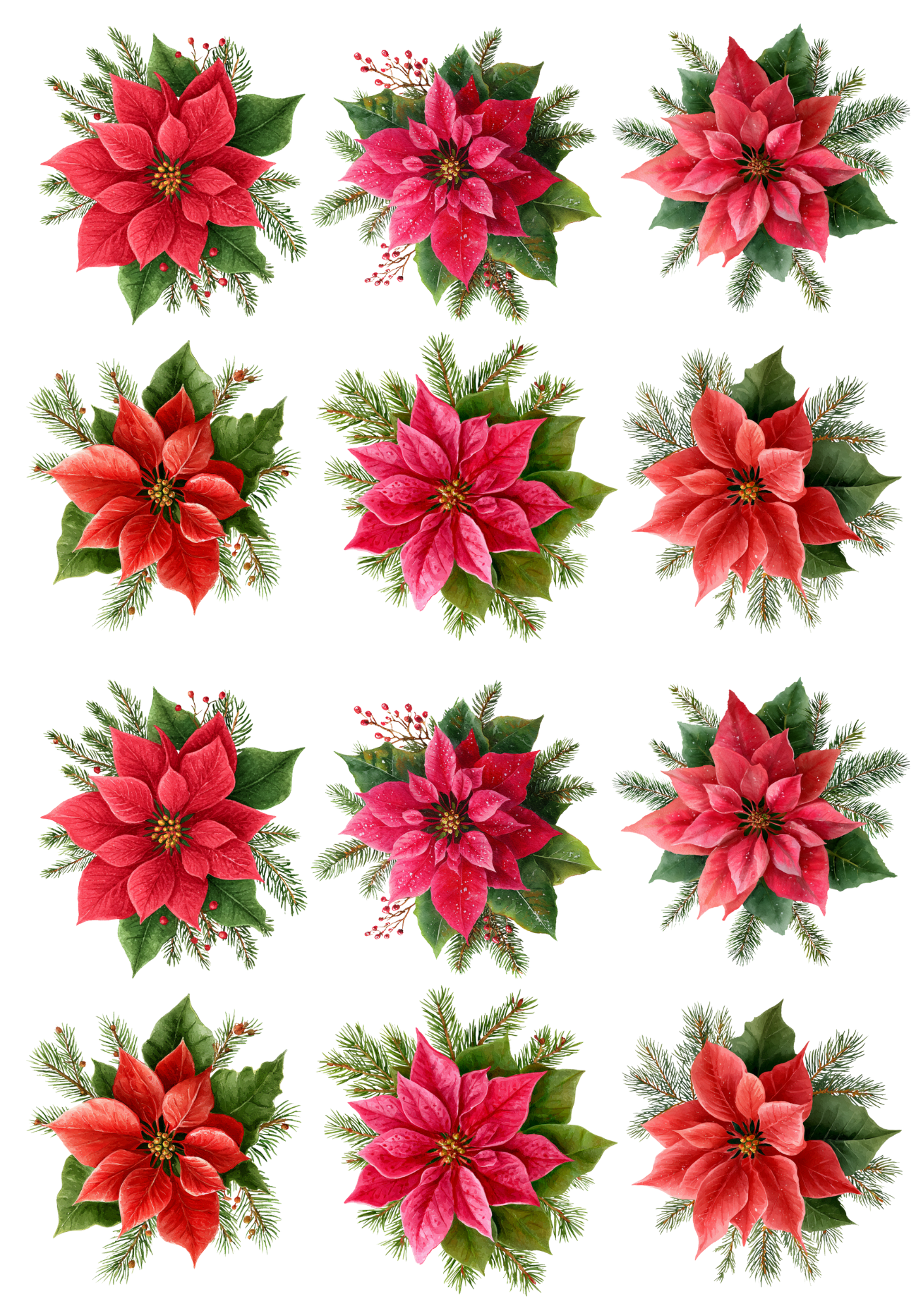 Sticker Sheet Poinsettia Collage Cat. No. 5122