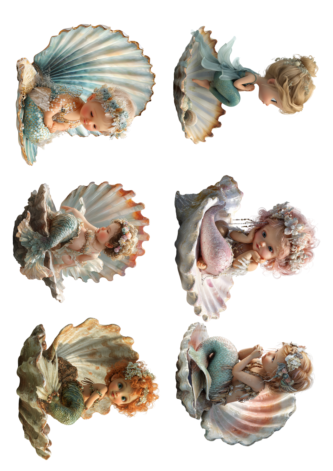 Sticker Sheet Little Mermaids Collage Cat. No. 5123