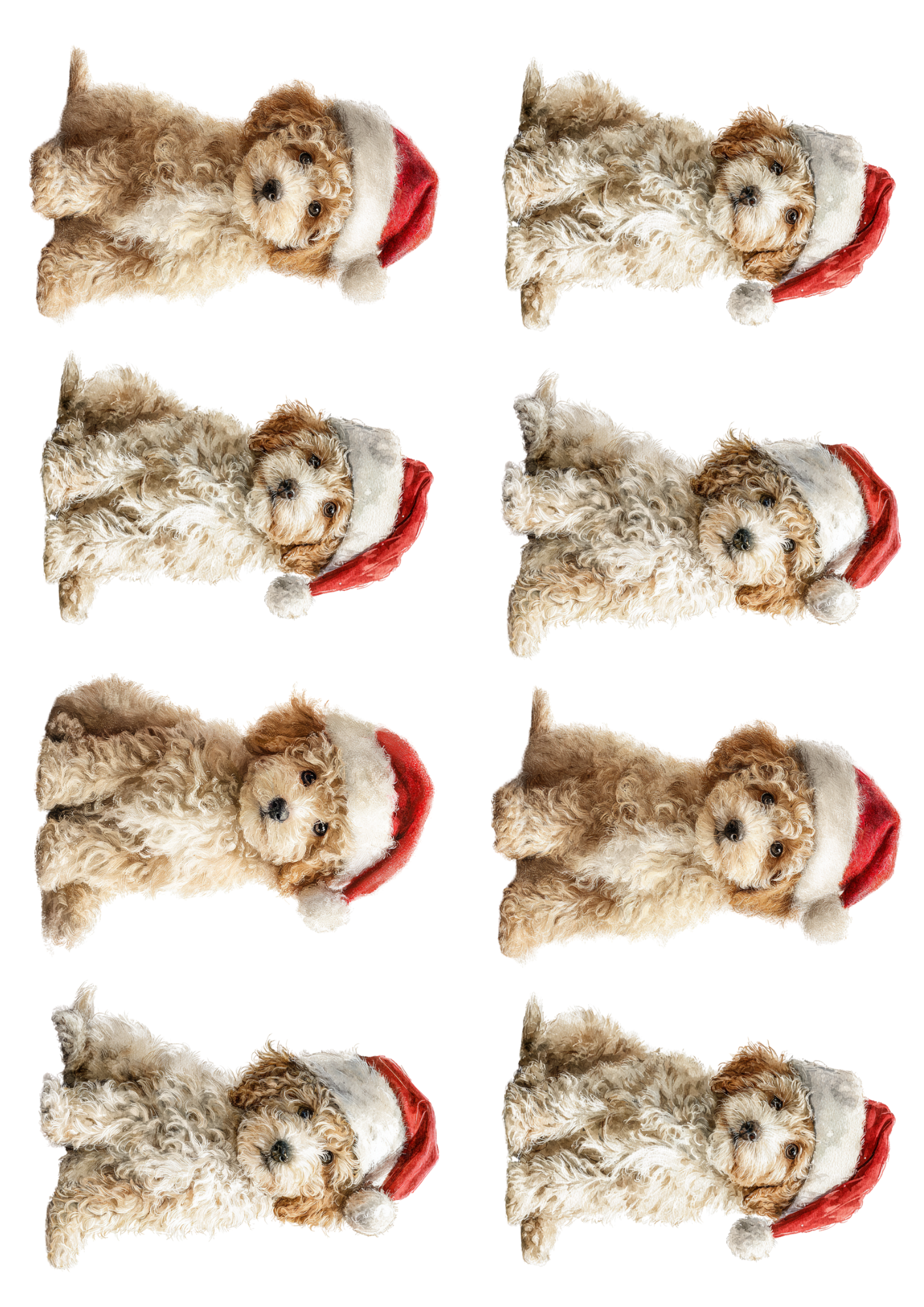 Sticker Sheet Maltese Dogs in Christmas Hat Collage Cat. No. 5142