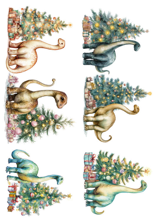Sticker Sheet Dinosaurs at the Christmas Tree Collage Cat. No. 5150